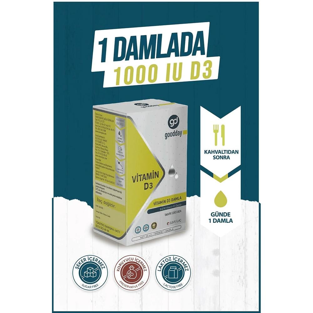 Goodday Vitamin D3 Oral Damla 20 ml | Vitamin Dolabı
