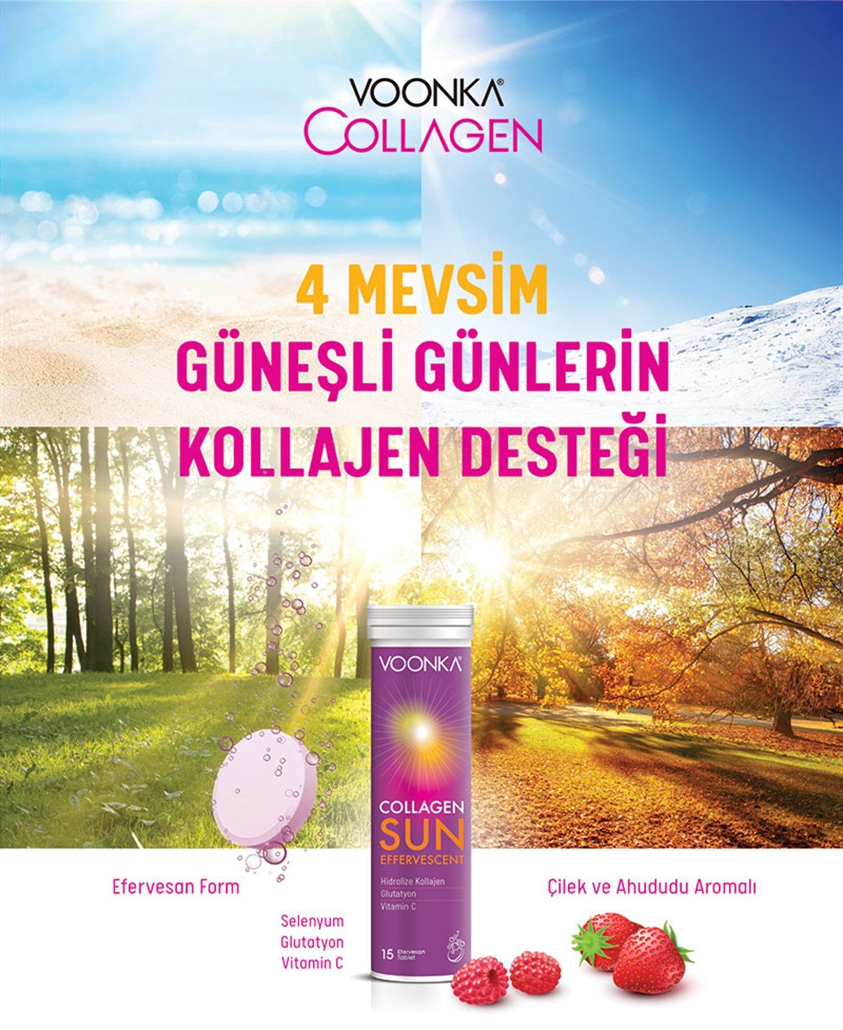 Voonka Collagen Sun Efervesan 15 Tablet | Vitamin Dolabı