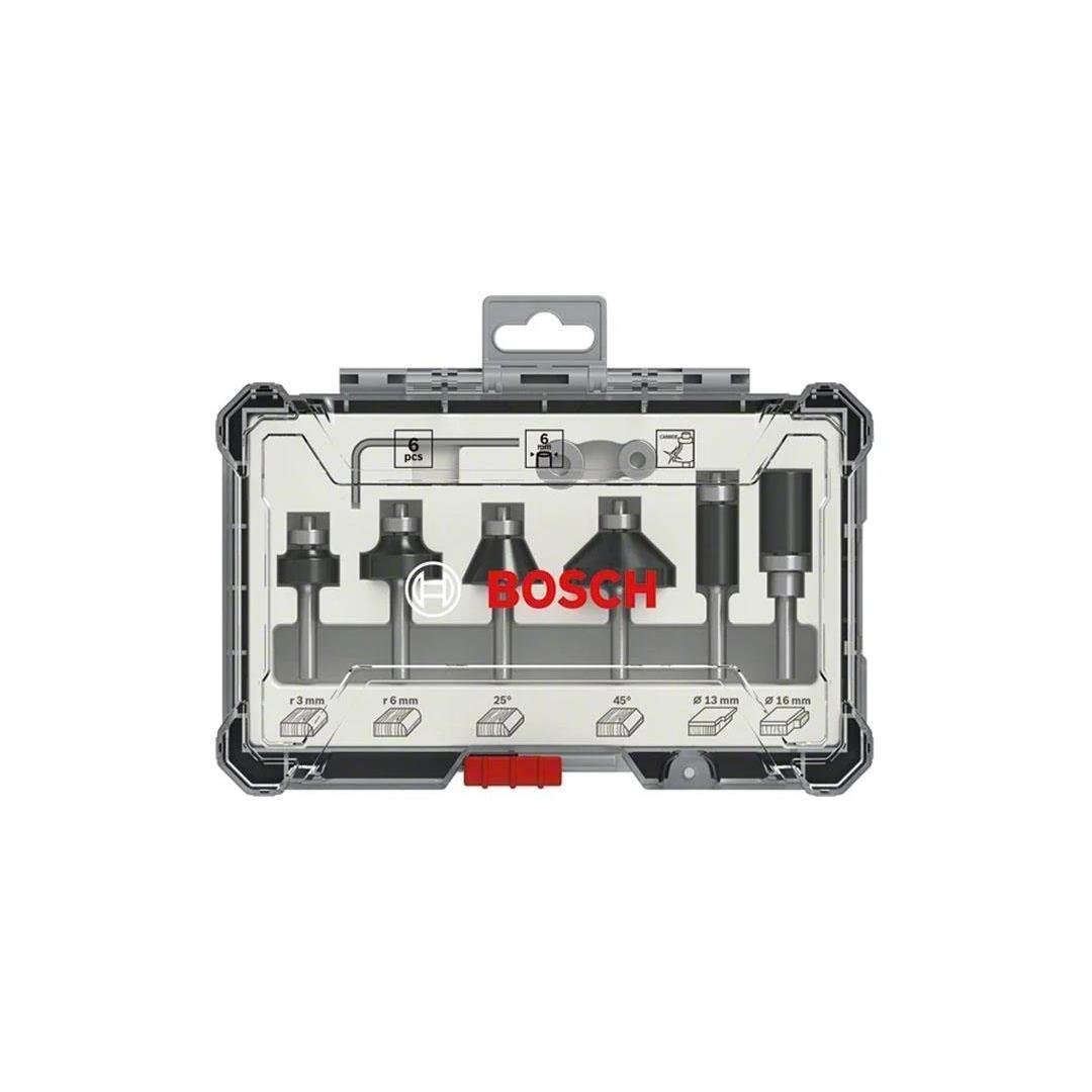 Bosch Professional 6 mm Saplı Ahşap Freze Bıçak Seti 6 Parça