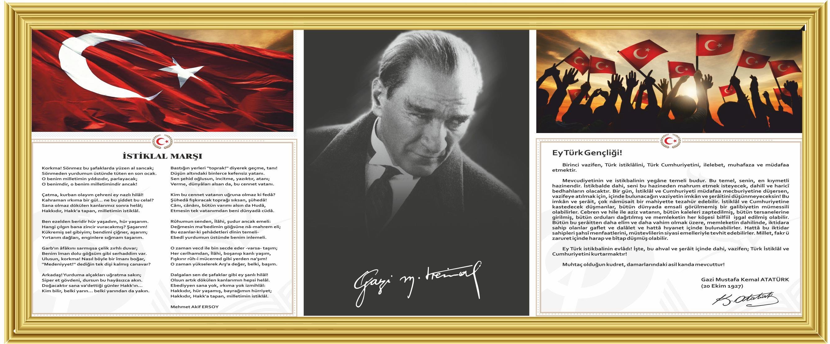 Okulekspres 3 lü Atatürk  Fotoğraf - Gençliğe Hitabe - İstiklal Marşı