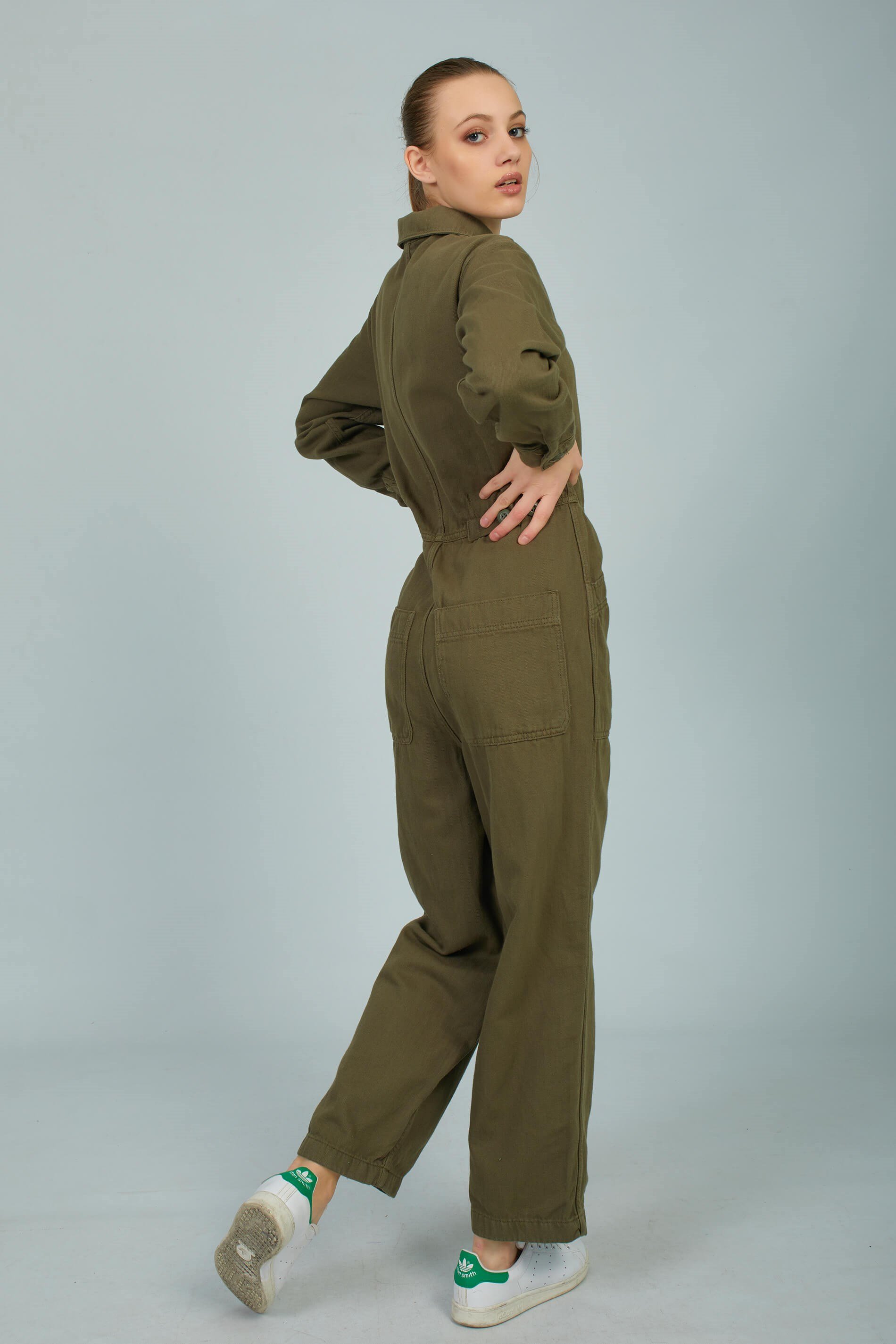 Womens khaki best sale utility jumpsuit