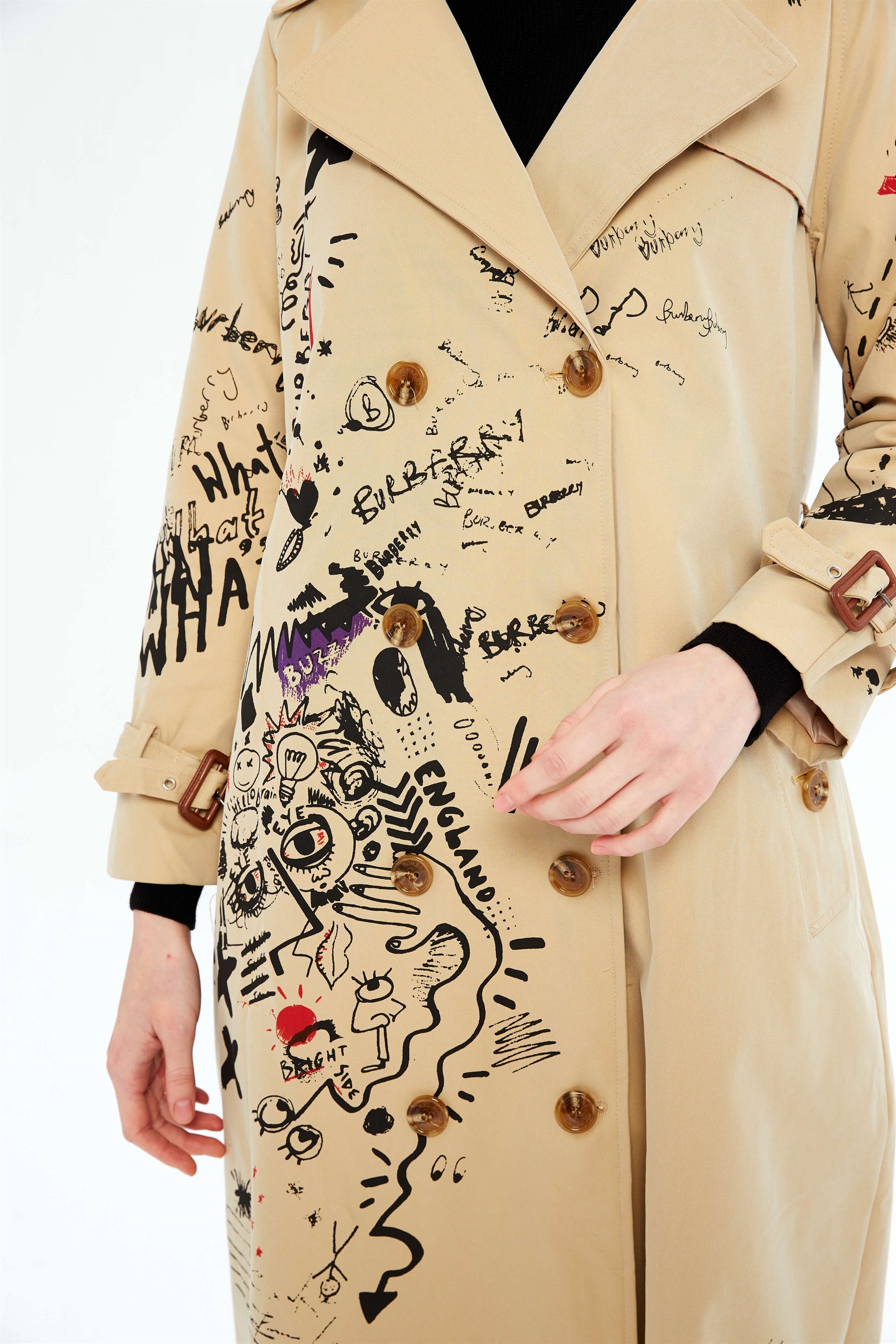 Burberry sketch cheap print trench coat