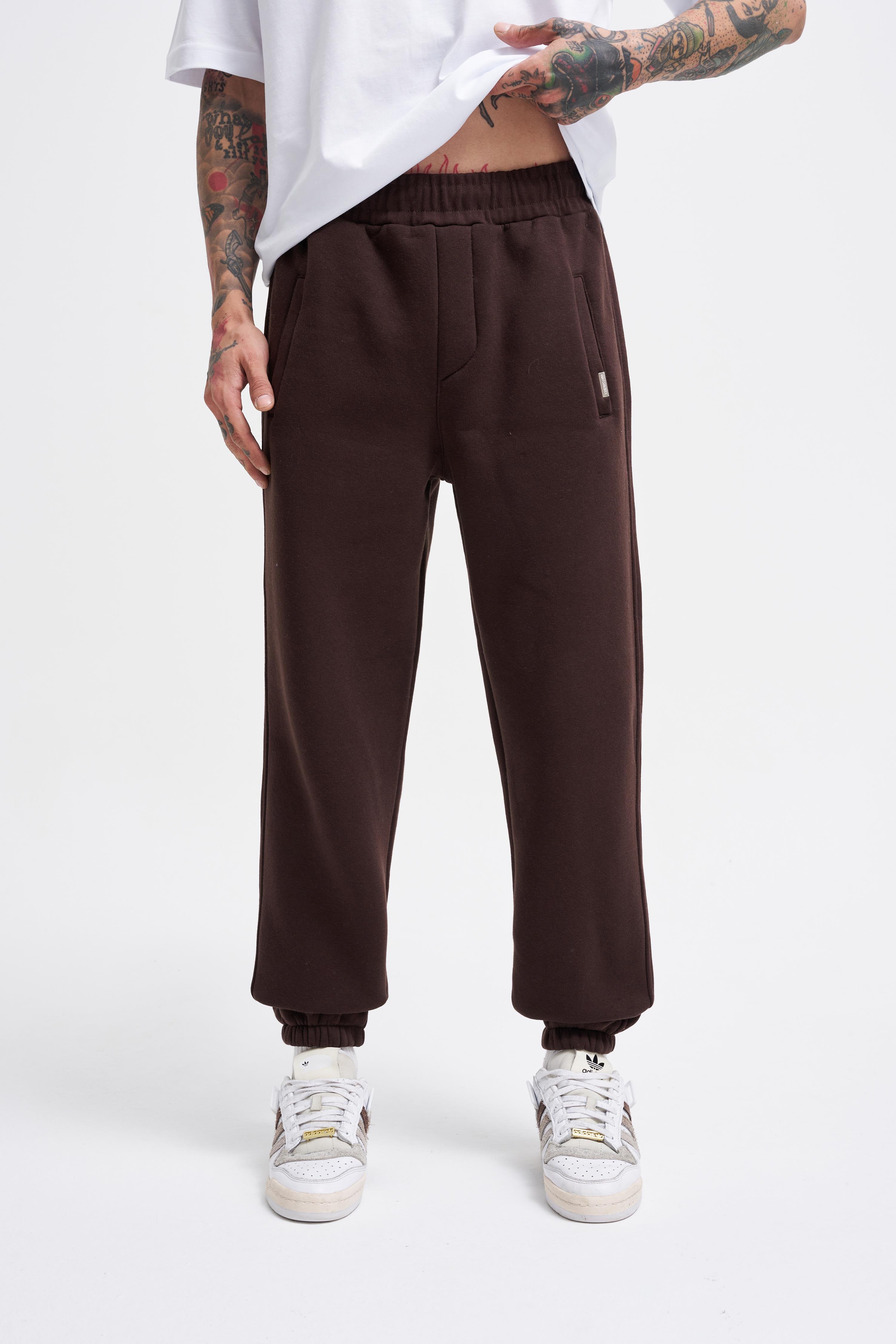 Erkek Basic Jogger Relaxed Kahverengi Eşofman Altı