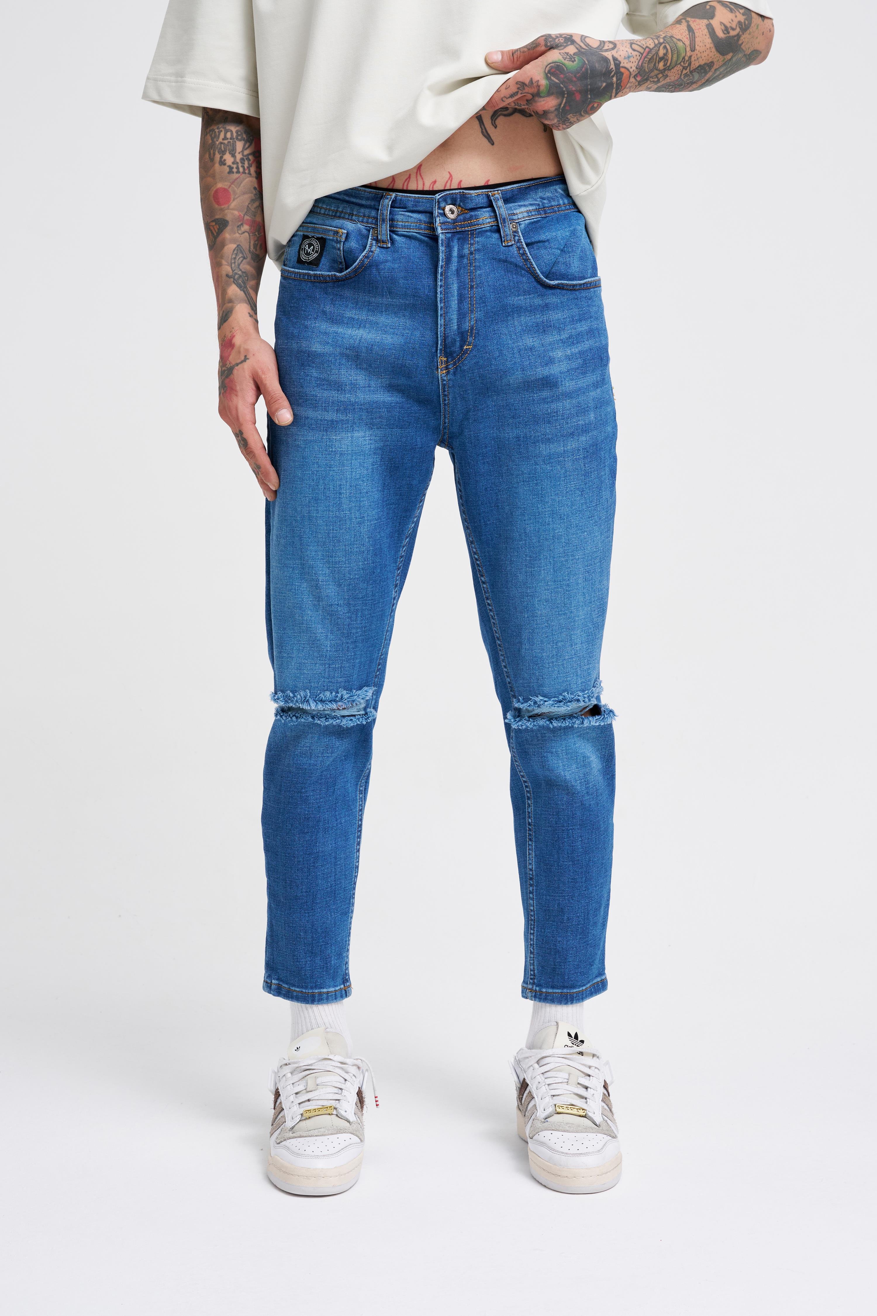 Erkek Boyfriend Mavi Kot Pantolon