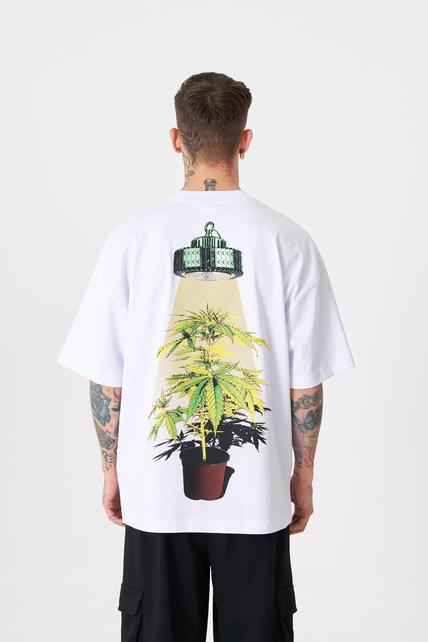 Erkek Herb Machinist Oversize Beyaz Tişört