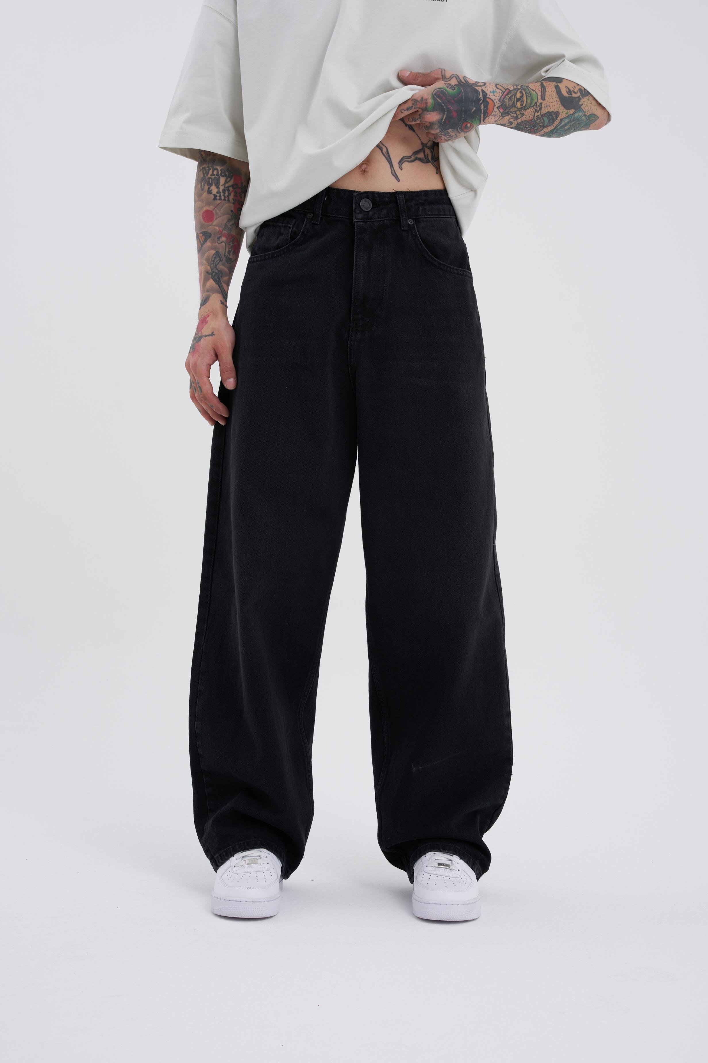 Jean oversize noir deals