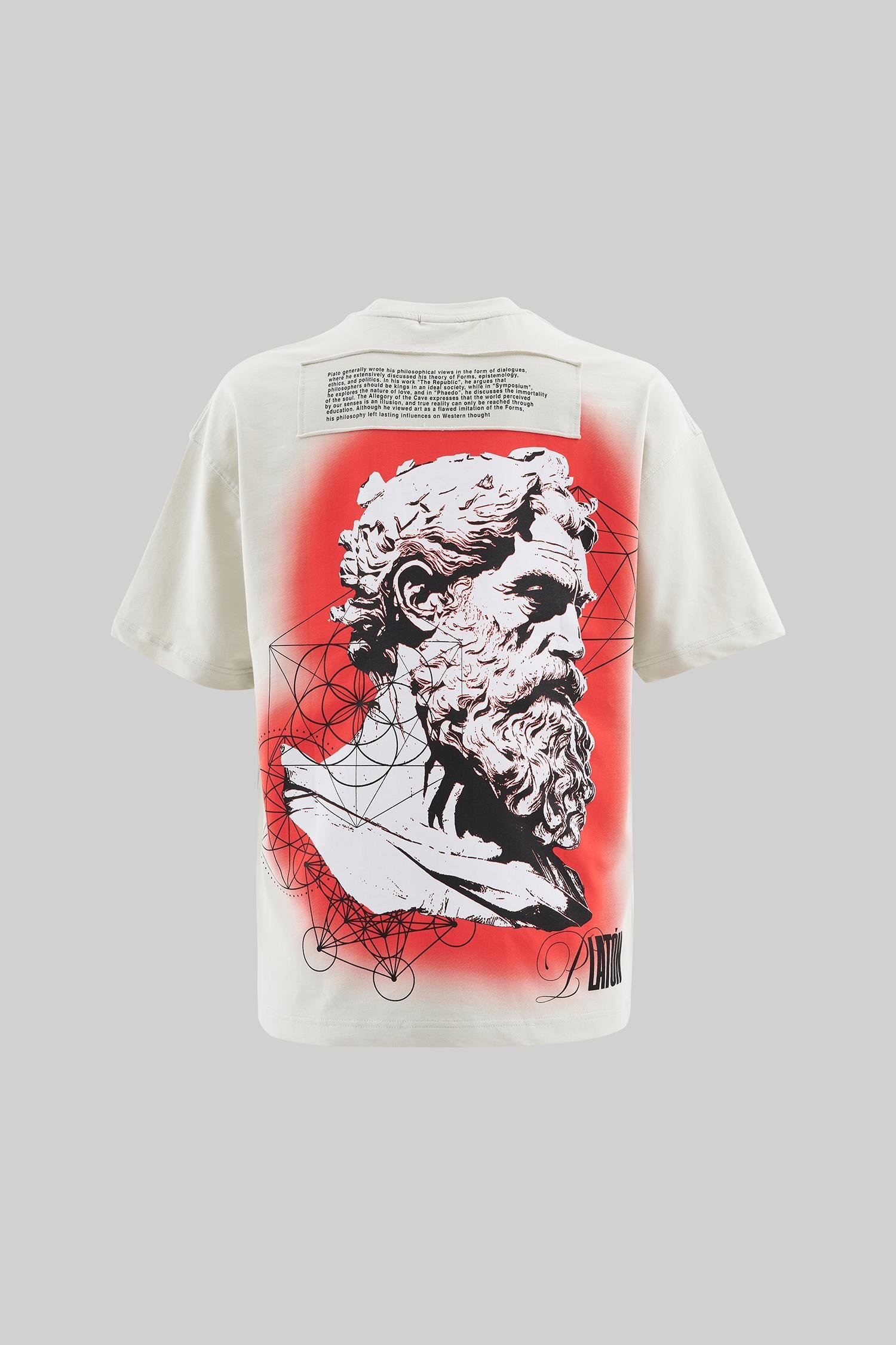 Erkek Platon Oversize Uzay Grisi Tişört