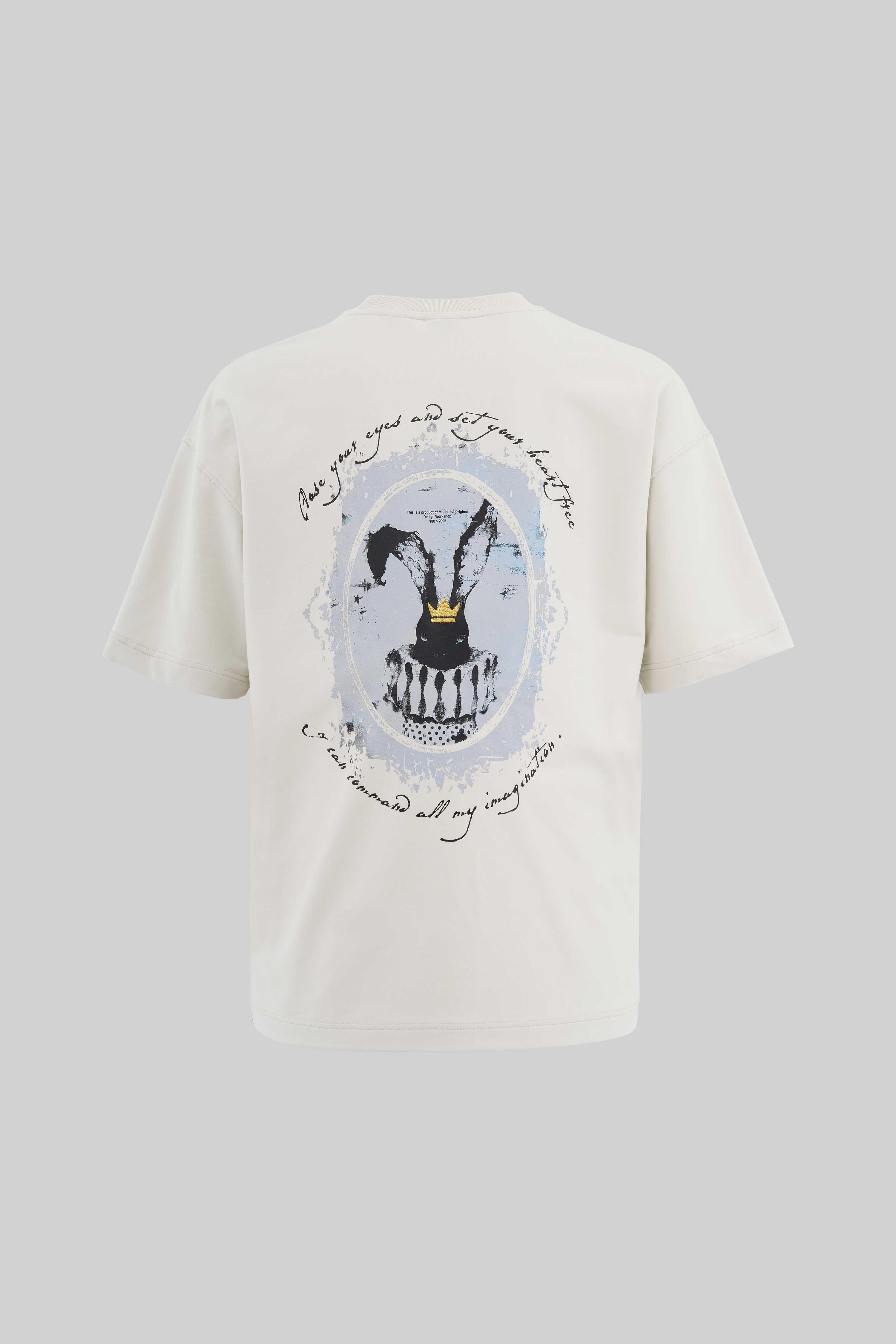 Erkek Printed And Glitter Embroidered Oversize Uzay Grisi Tişört