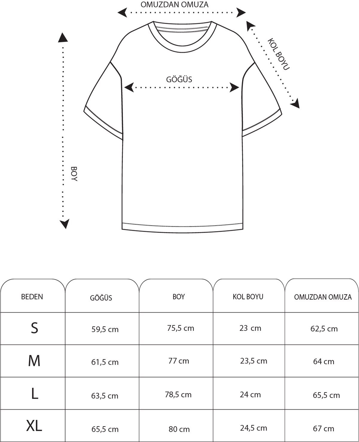 22+ Oversized T Shirt Size Chart