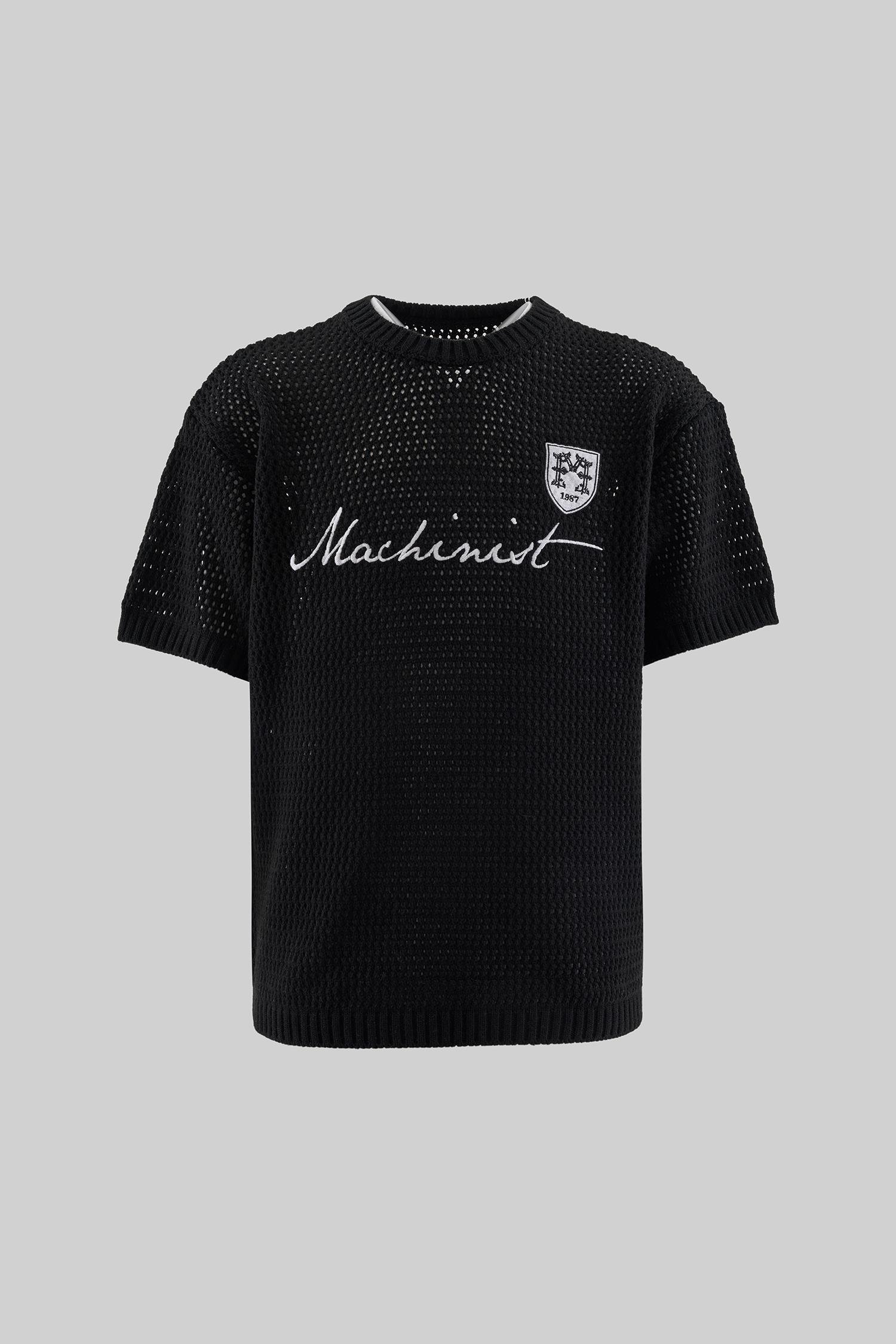 Mchnst Knıt Badget Detaıled Tee Black