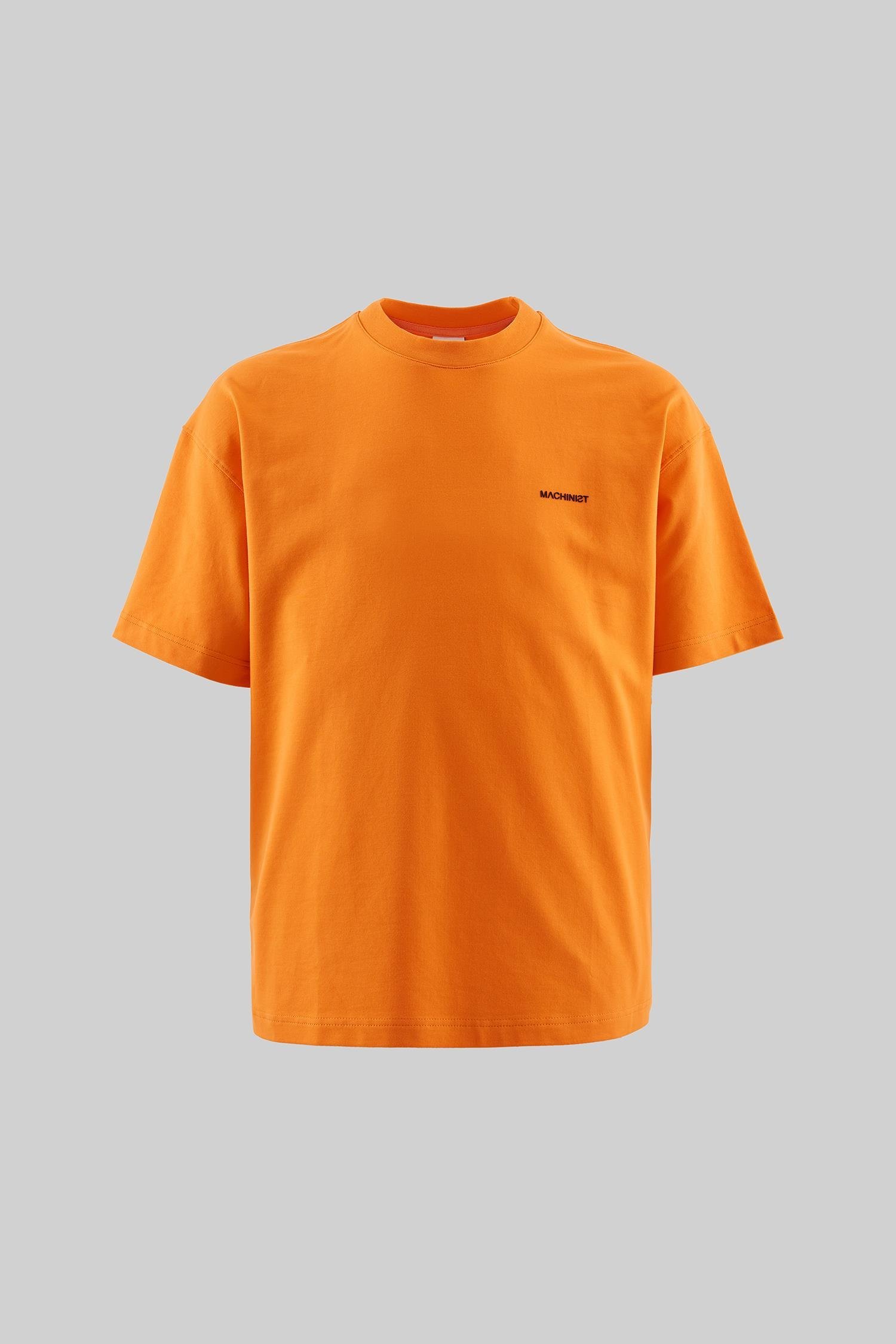 Erkek Solid Basic Pamuklu Oversize Turuncu Tişört