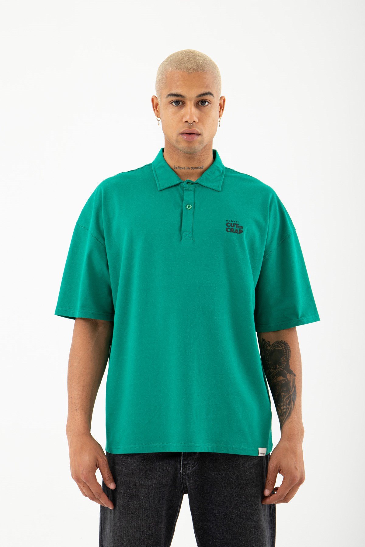 Oversize Cut Thte Crap Polo Shirt T-Shirt Benetton
