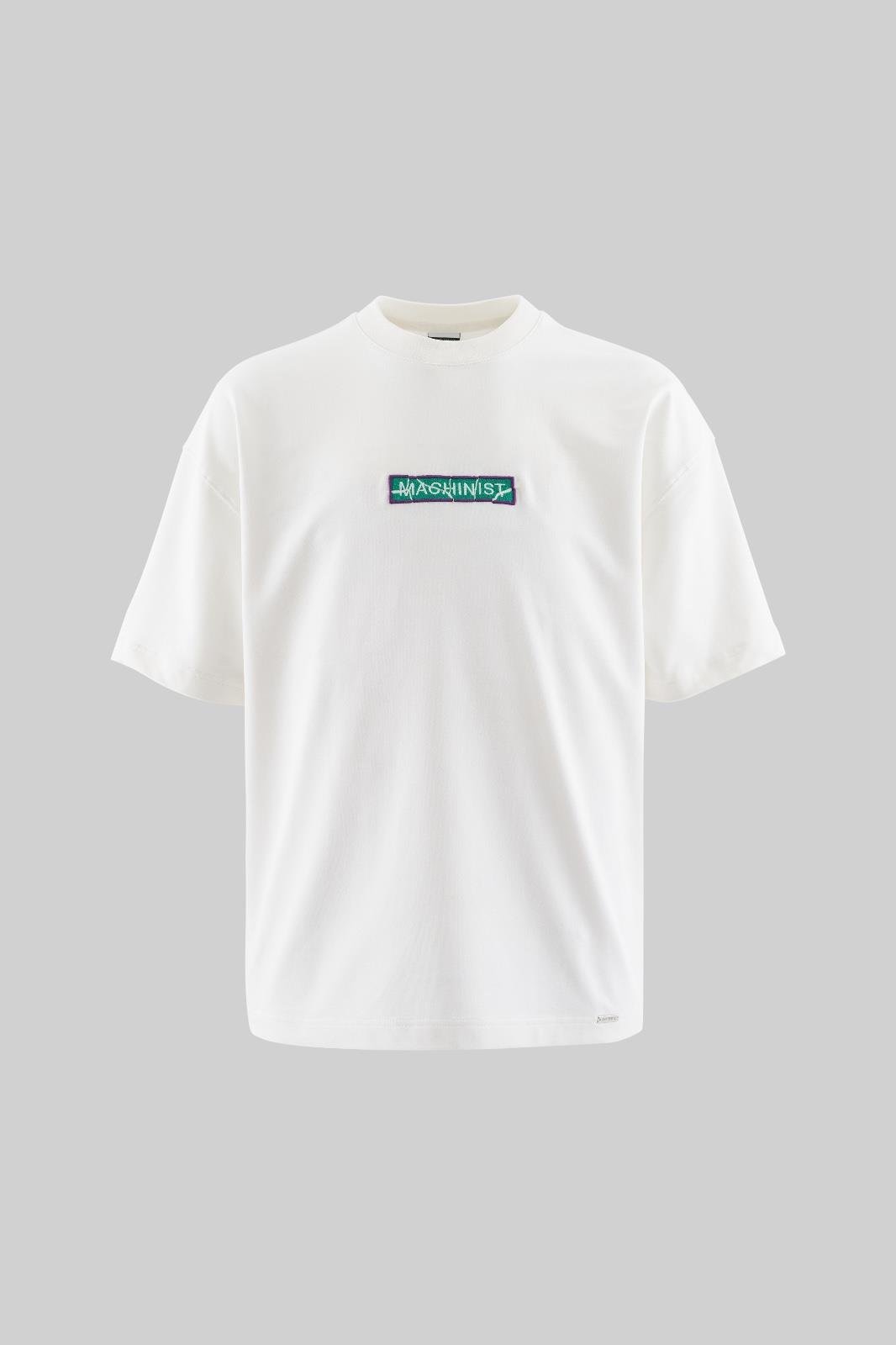 PIECED TECHNICAL EMBROIDERED TEE ECRU