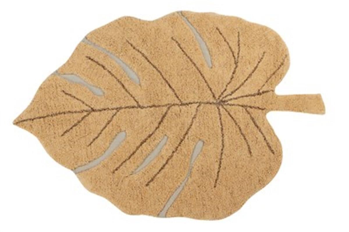 Yaprak Desenli Monstera Halı Honey