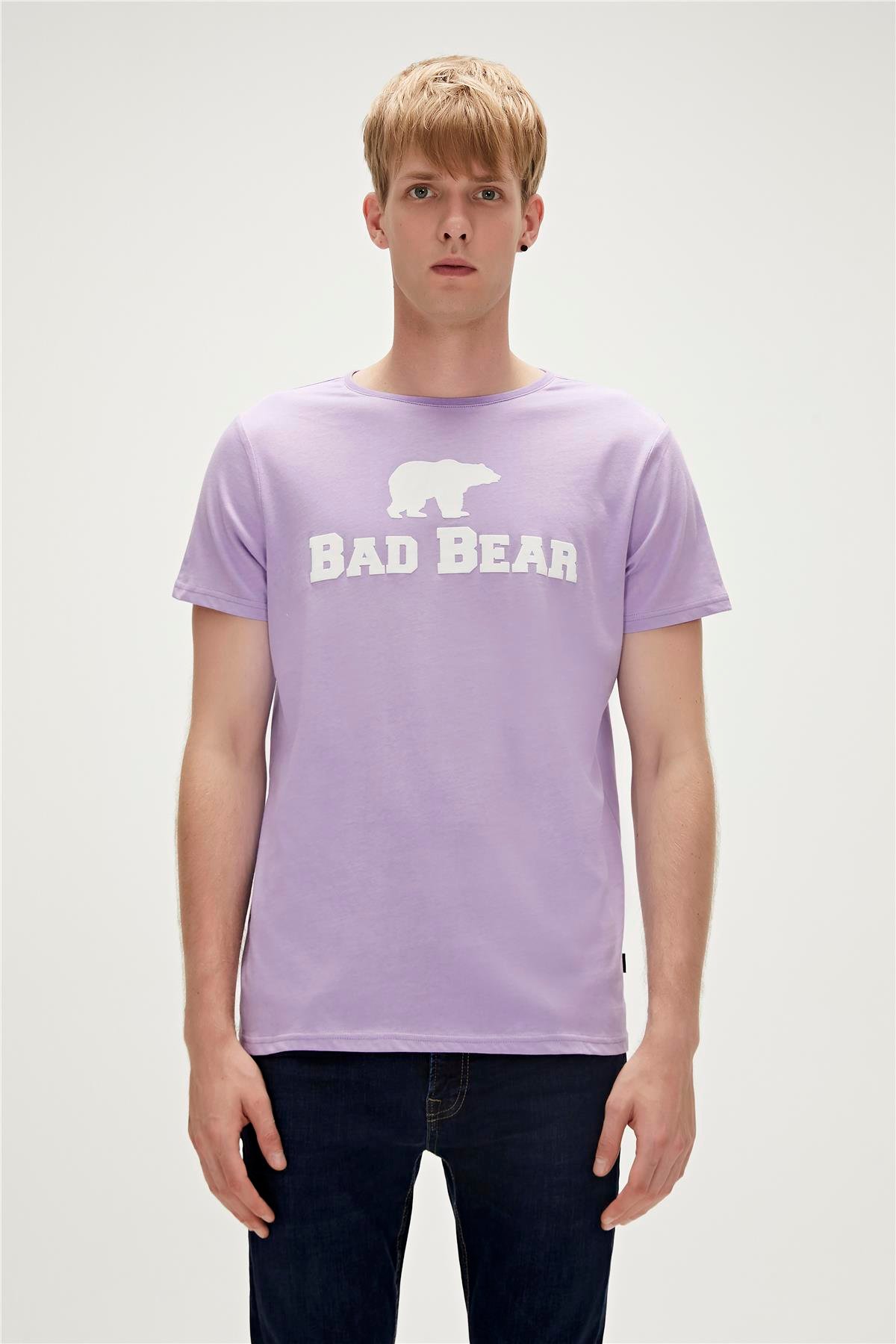 Bear Tee T-Shirt Mor Logo Baskılı Erkek Tişört | BAD BEAR