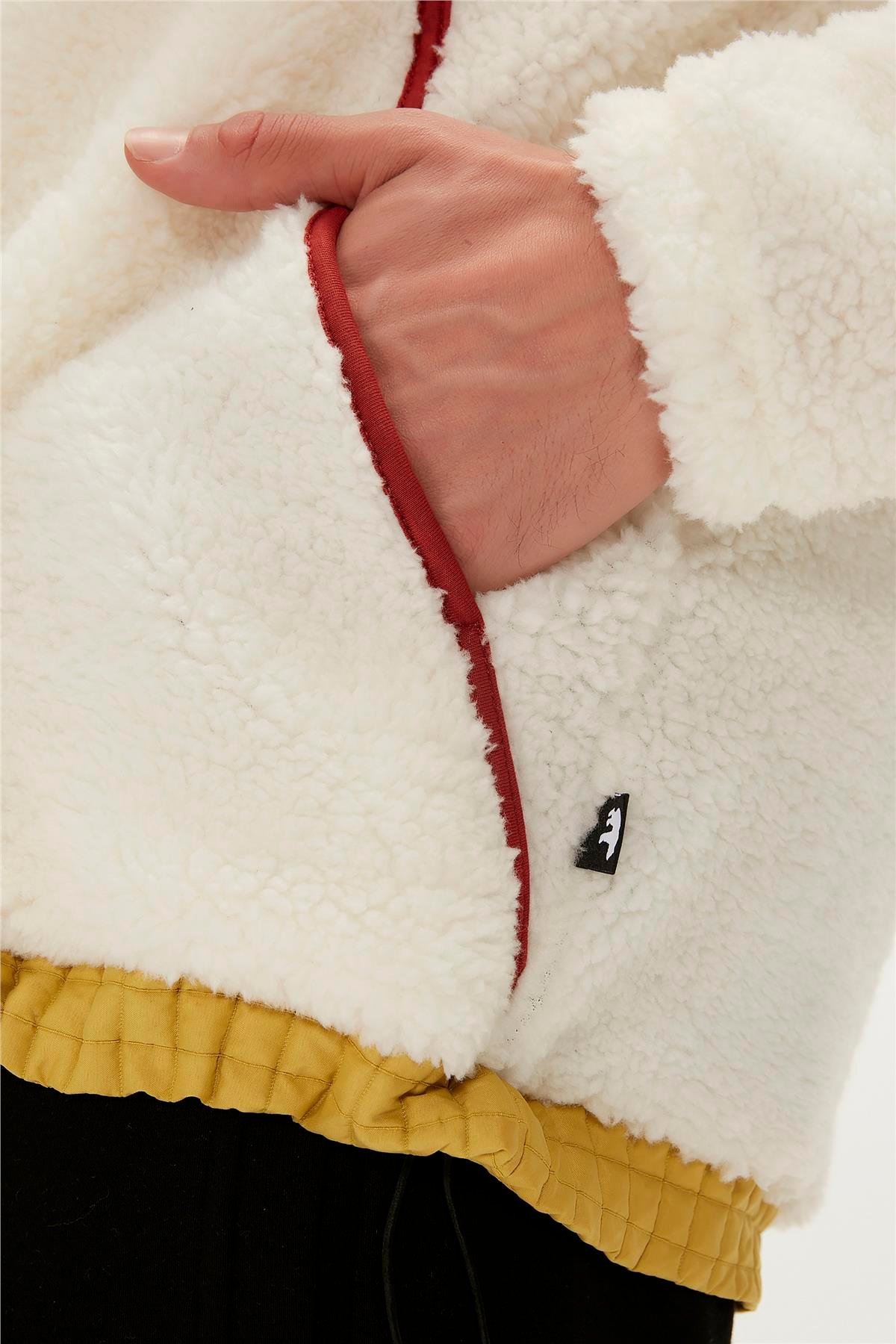 Fluffy jacket clearance half zip