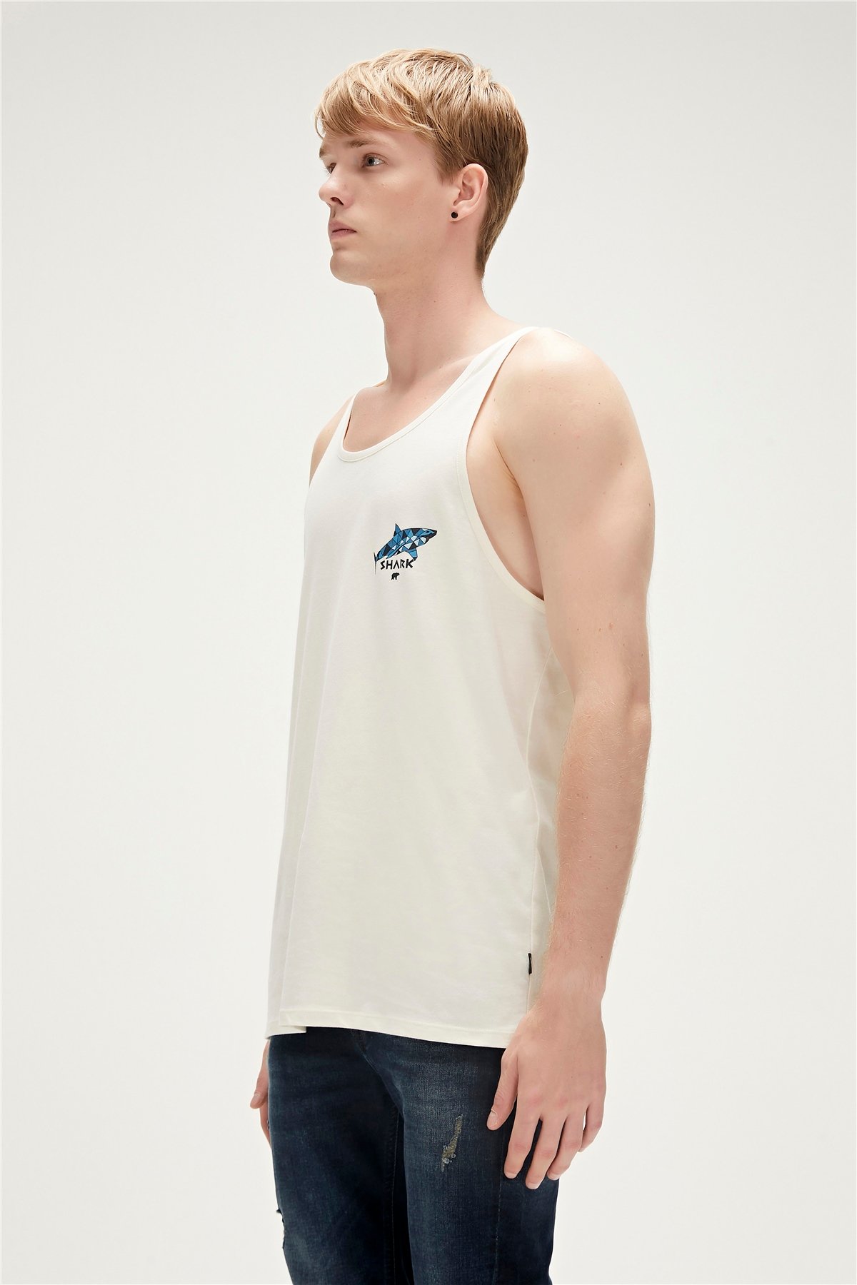 Shark Off White Men s Tank Top