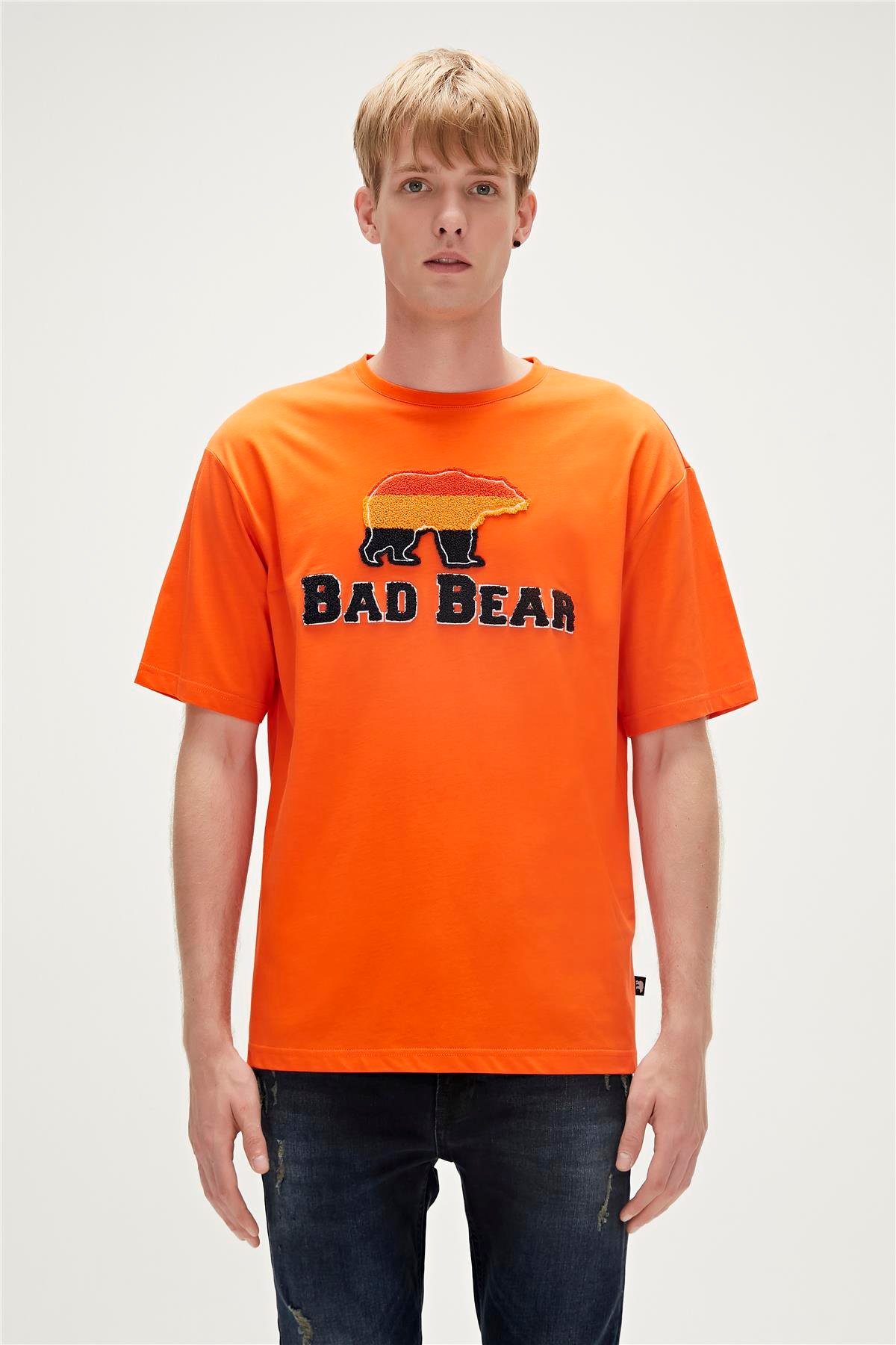 Tripart T-Shirt Turuncu 3D Baskılı Erkek Tişört |BAD BEAR
