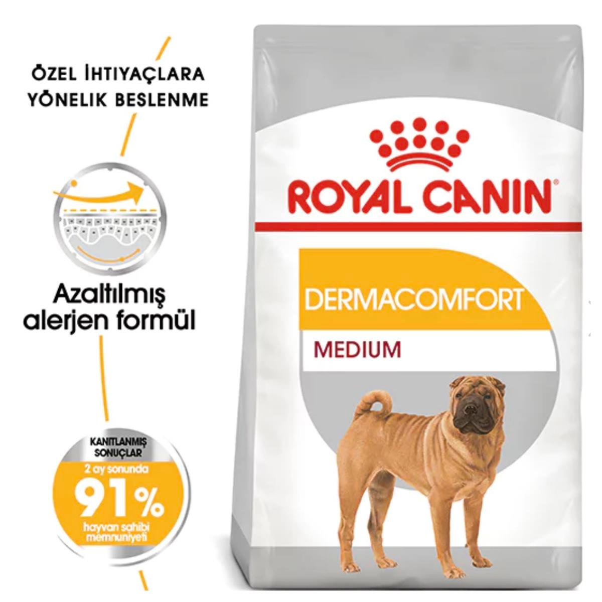 Royal Canin Medium Dermacomfort Orta Irk Hassas Köpek Maması 12 Kg | ZooPet