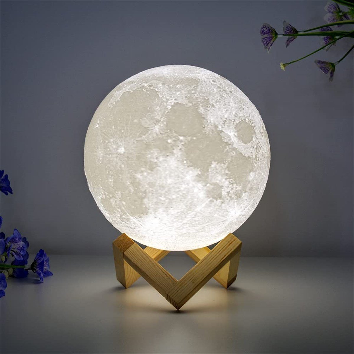 Beyaz Moon Light Ayaklı Gece Lambası