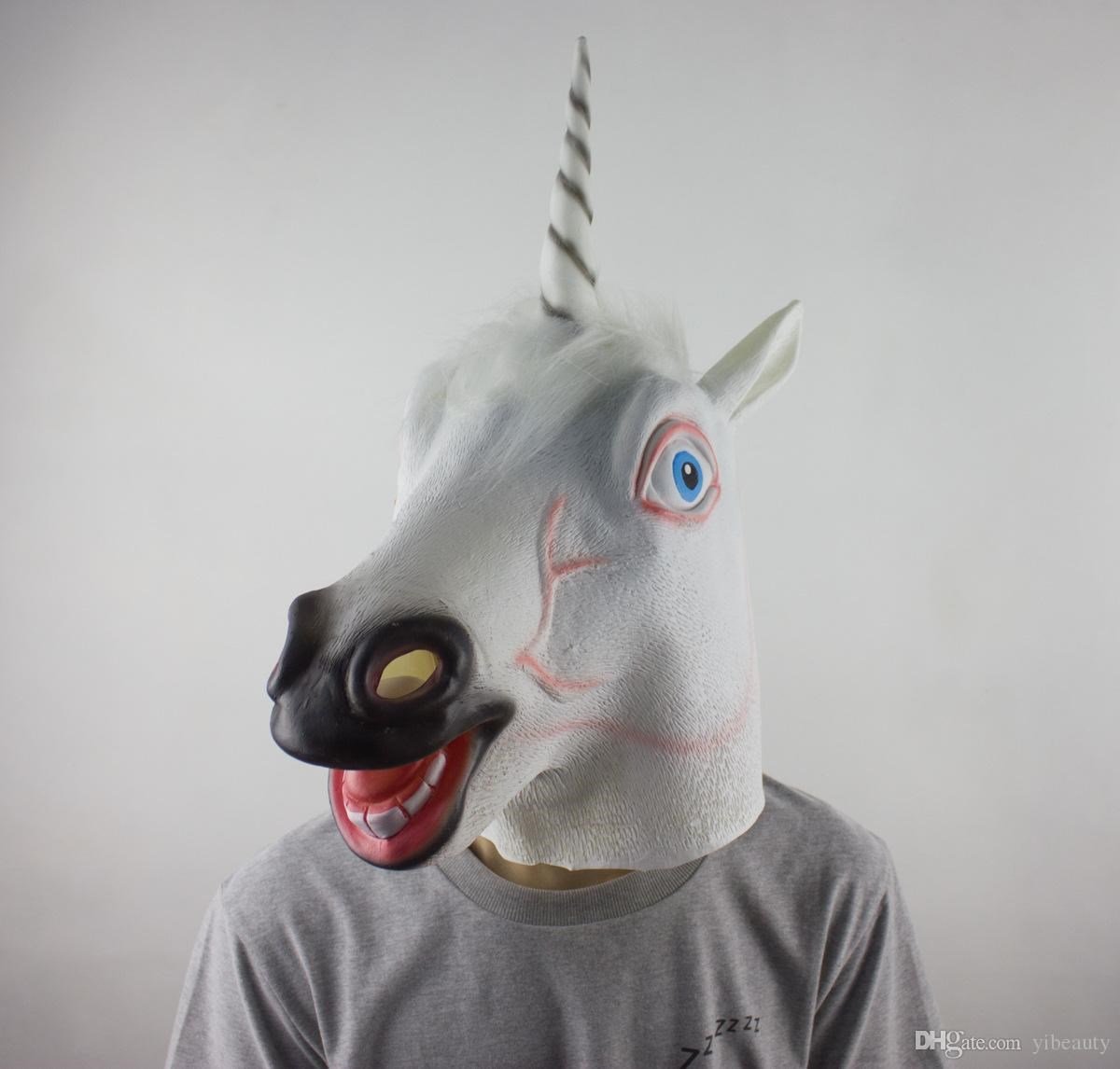 Dans partisi unicorn at kafası maskesi