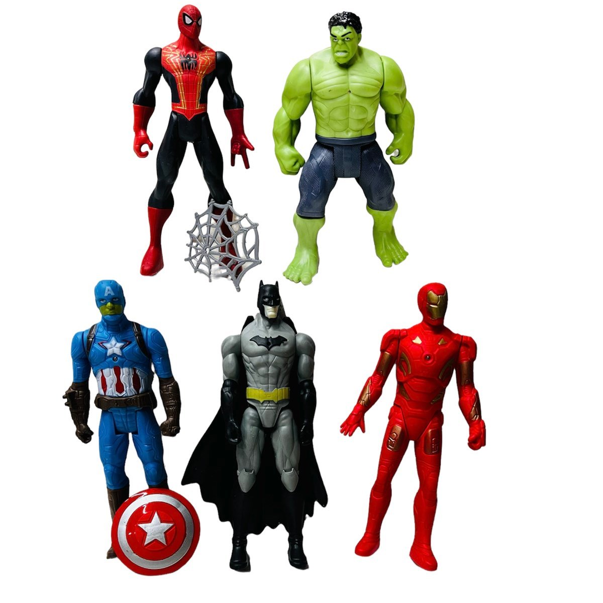 Avengers Işıklı Örümcek Adam Hulk Kaptan Amerika Batman İron Man 5'li Oyun  Seti - Süper Kahramanlar - Kaptan Oyuncak