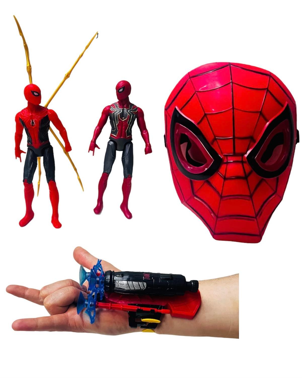 Avengers Işıklı Örümcek Adam Işıklı Örümcek Adam Maske Vantuz Fırlatan Örümcek  Adam Eldiven Oyuncak Seti #2 - Kaptan Oyuncak