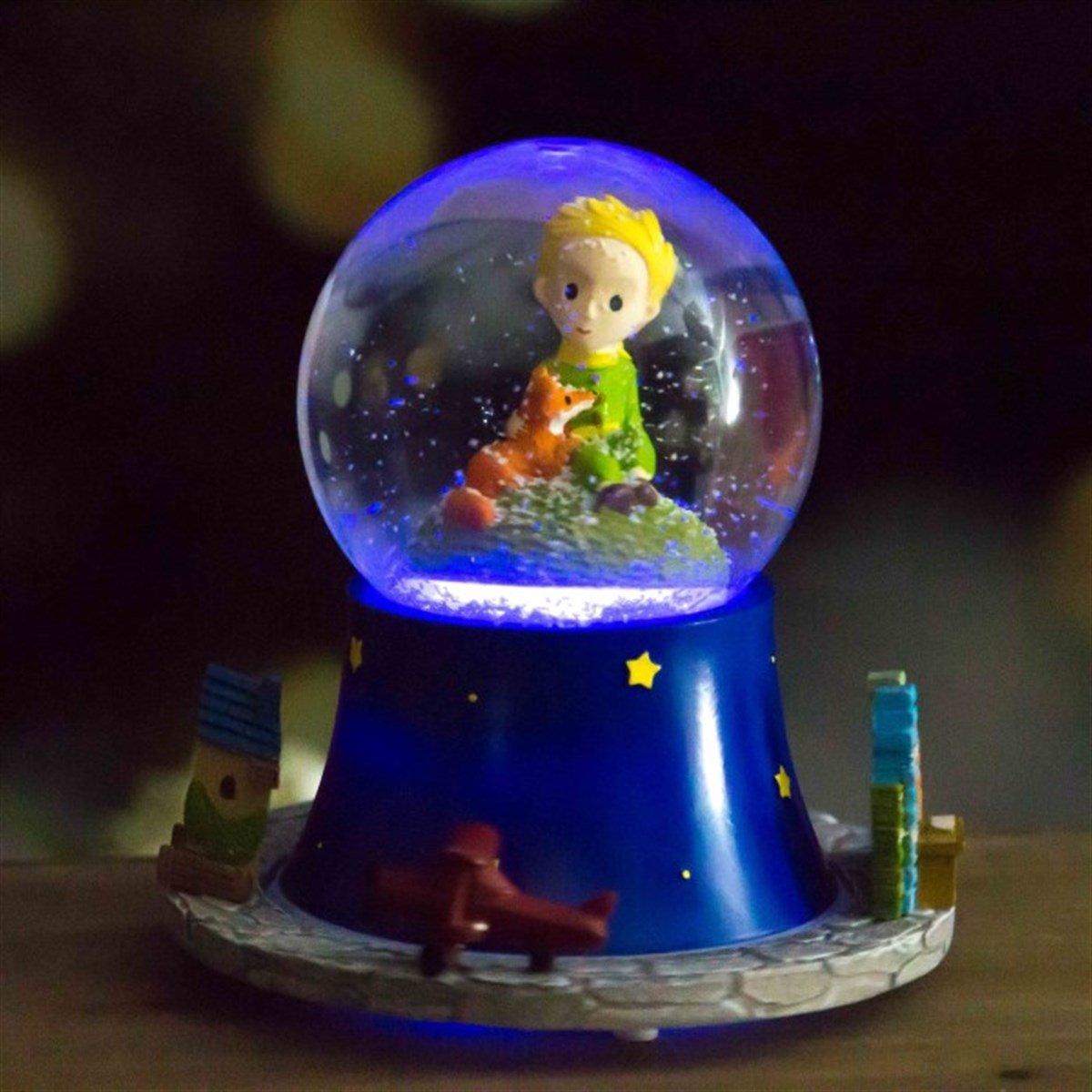 Küçük Prens Temalı 360 Dönen Işıklı Kar Küresi​ ve Müzik Kutusu