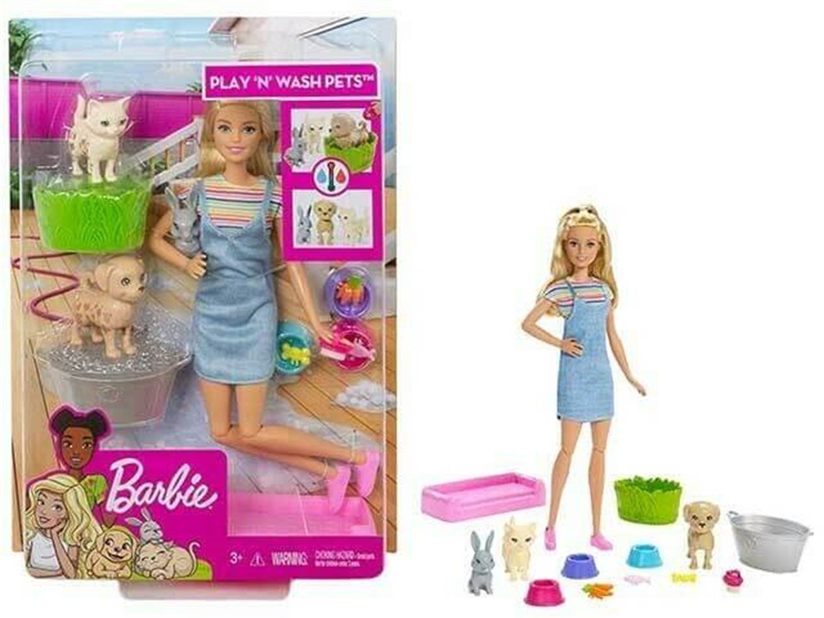 Barbie ve Hayvanları Banyo Eğlencesinde Oyun Seti en uygun fiyatlarla  Dobişko Oyuncak'ta!