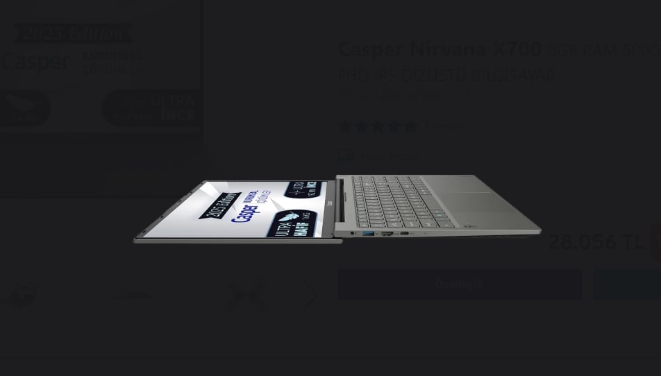 Casper Nirvana X700 Laptop taşınabilir kullanım
