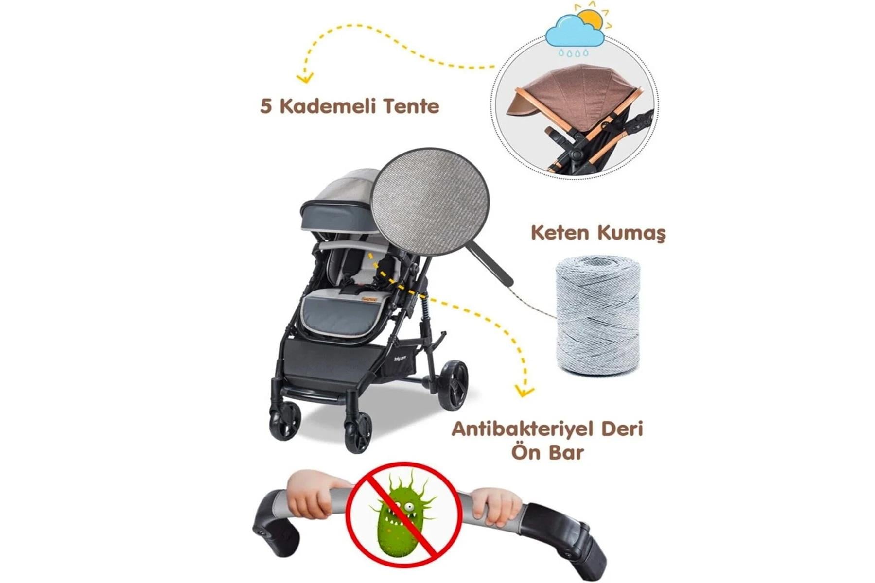 Baby Care BC 340 Bora Cross ana kucağı ve portbebe