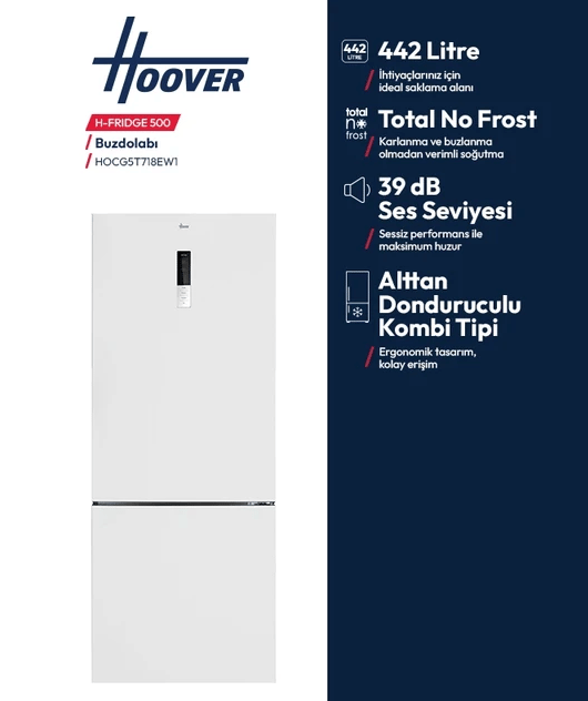 Hoover HOCG5T718EW1 No Frost buzdolabı detay görünümü