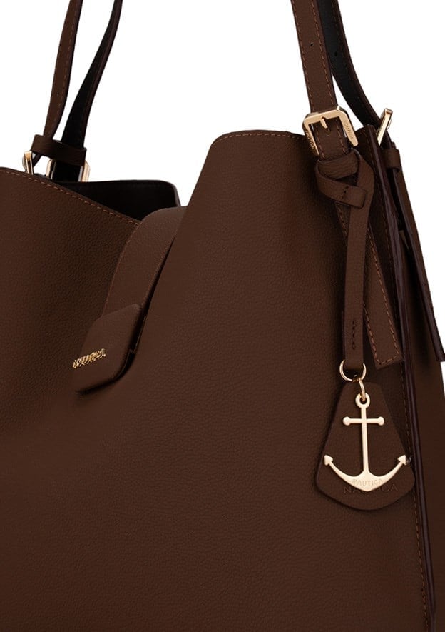 Nautica CN7662T açık kahve omuz çantası tasarımı