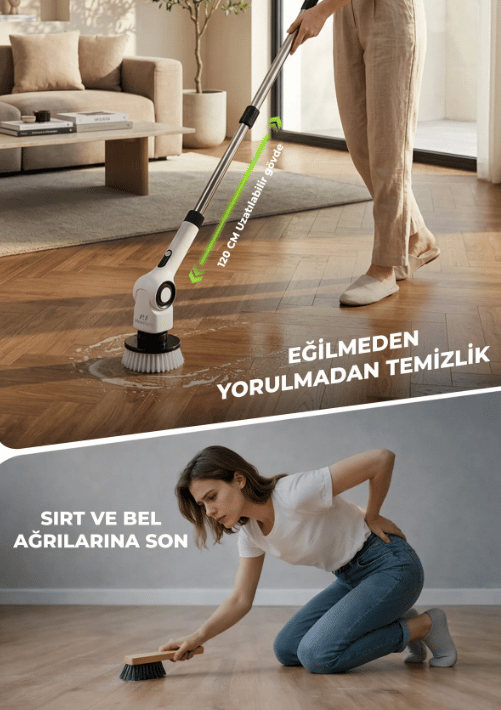 Pirantech EF-17 Beyaz Şarjlı Temizlik Fırçası ürün görünümü
