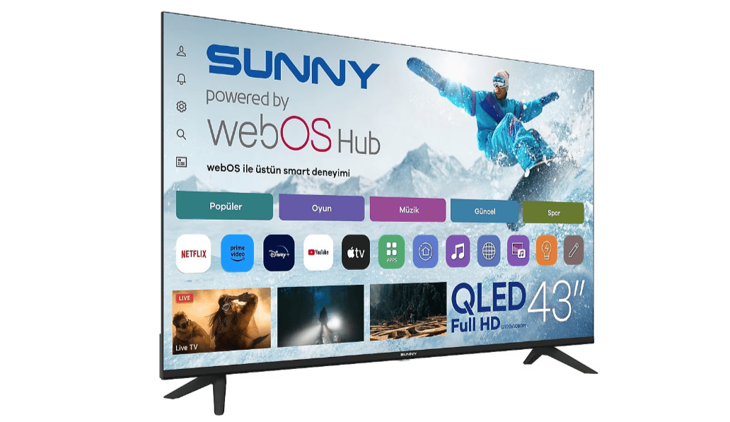 Sunny SN43QFMLN-W02S Full HD QLED televizyon görünümü