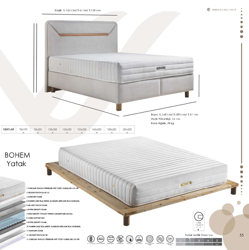 Vola Bohem modern yatak başlığı