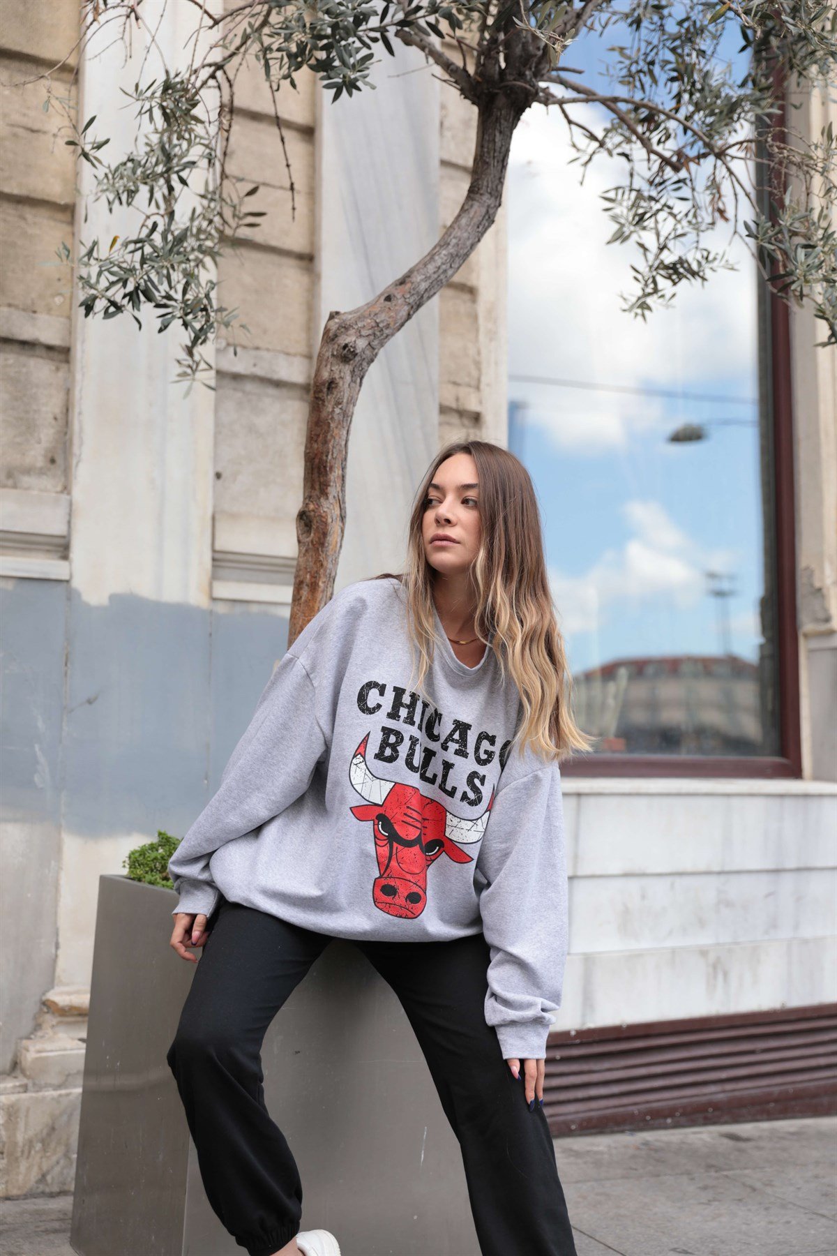 ZeqModa | Chıcago Bulls Sweatshirt Gri