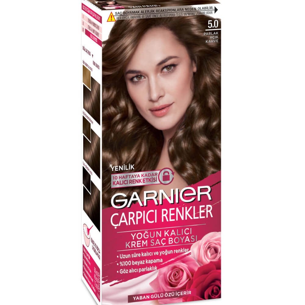 Garnier Saç Boyası Çarpıcı Renkler 5-0 Parlak Açık Kahve | Ehersey.com