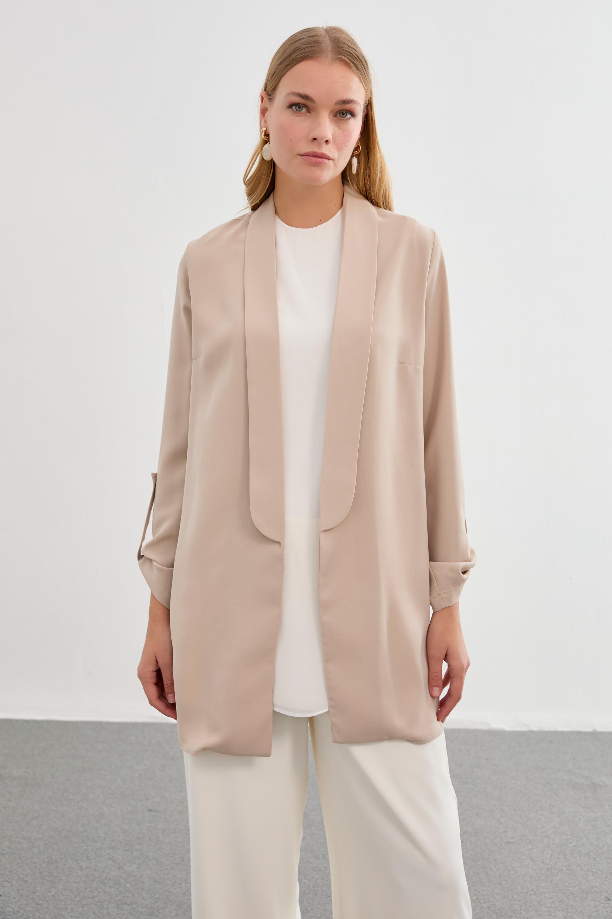 Blazer long beige hotsell