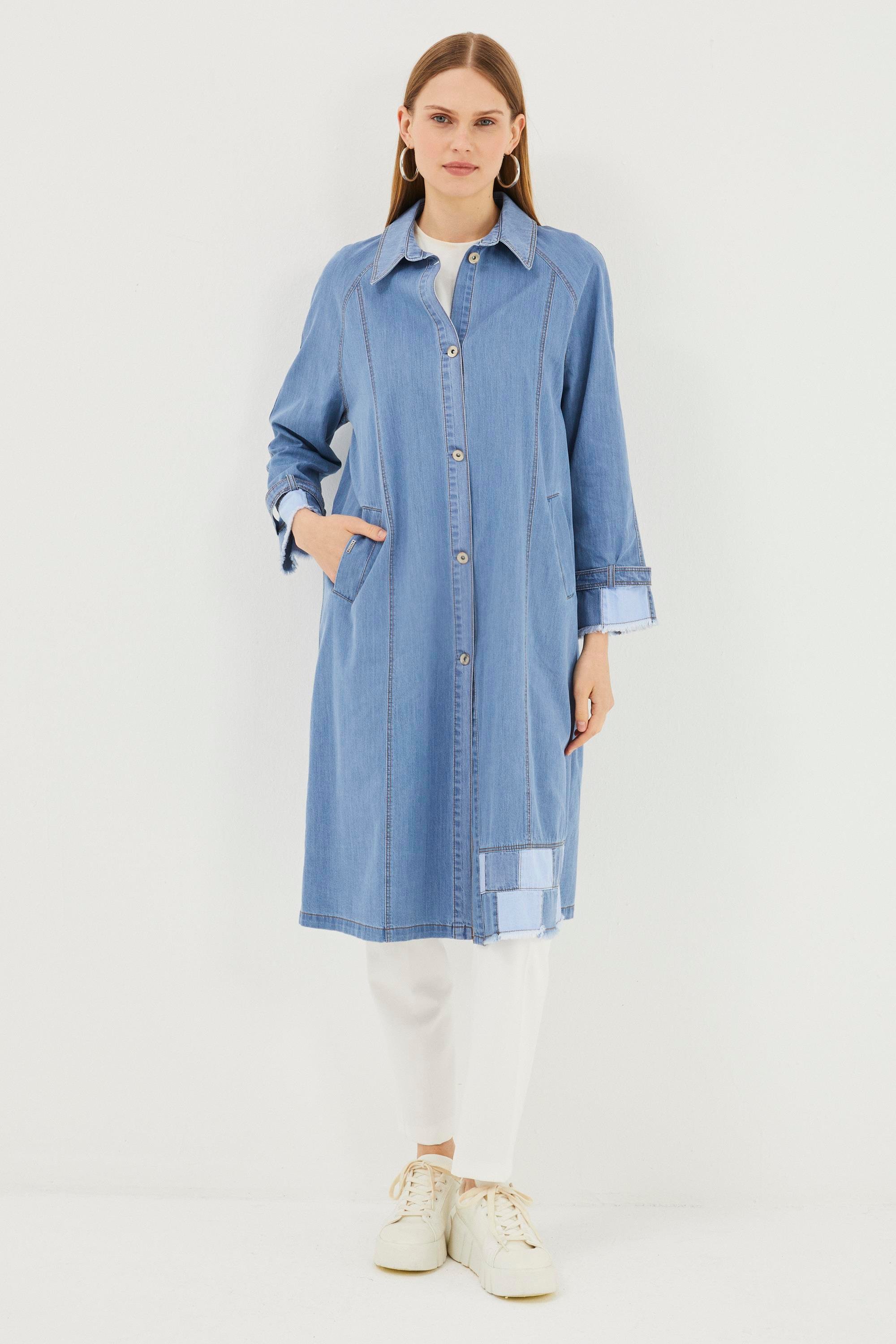 Denim Kol Detaylı Mavi Giy Çık GÇ-0162 - Zühre