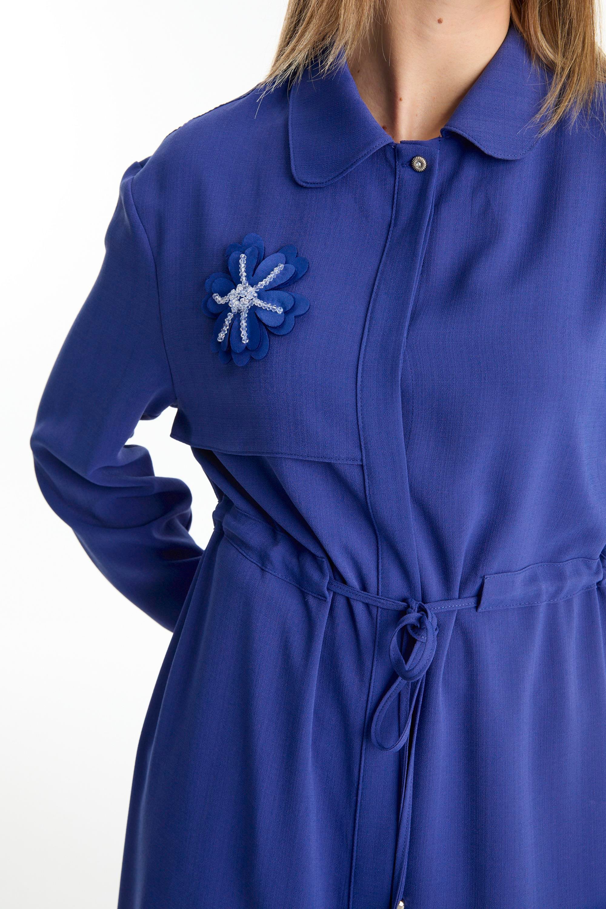 Gömlek Yaka Broş Detaylı Menekşe Giy Çık GÇ-0256 - Zühre