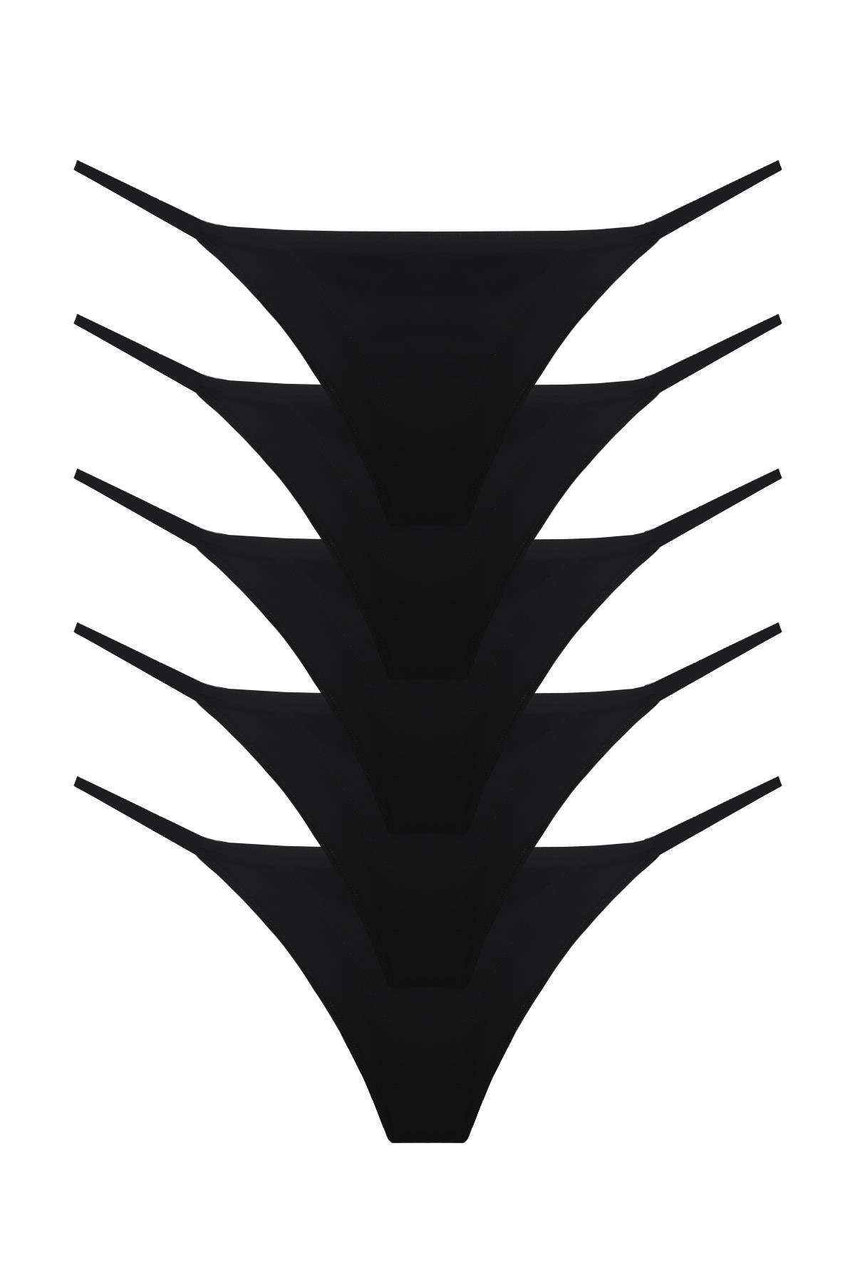 Sensu Kadın Gün Baskılı 7li Slip Bikini Külot SIYAH