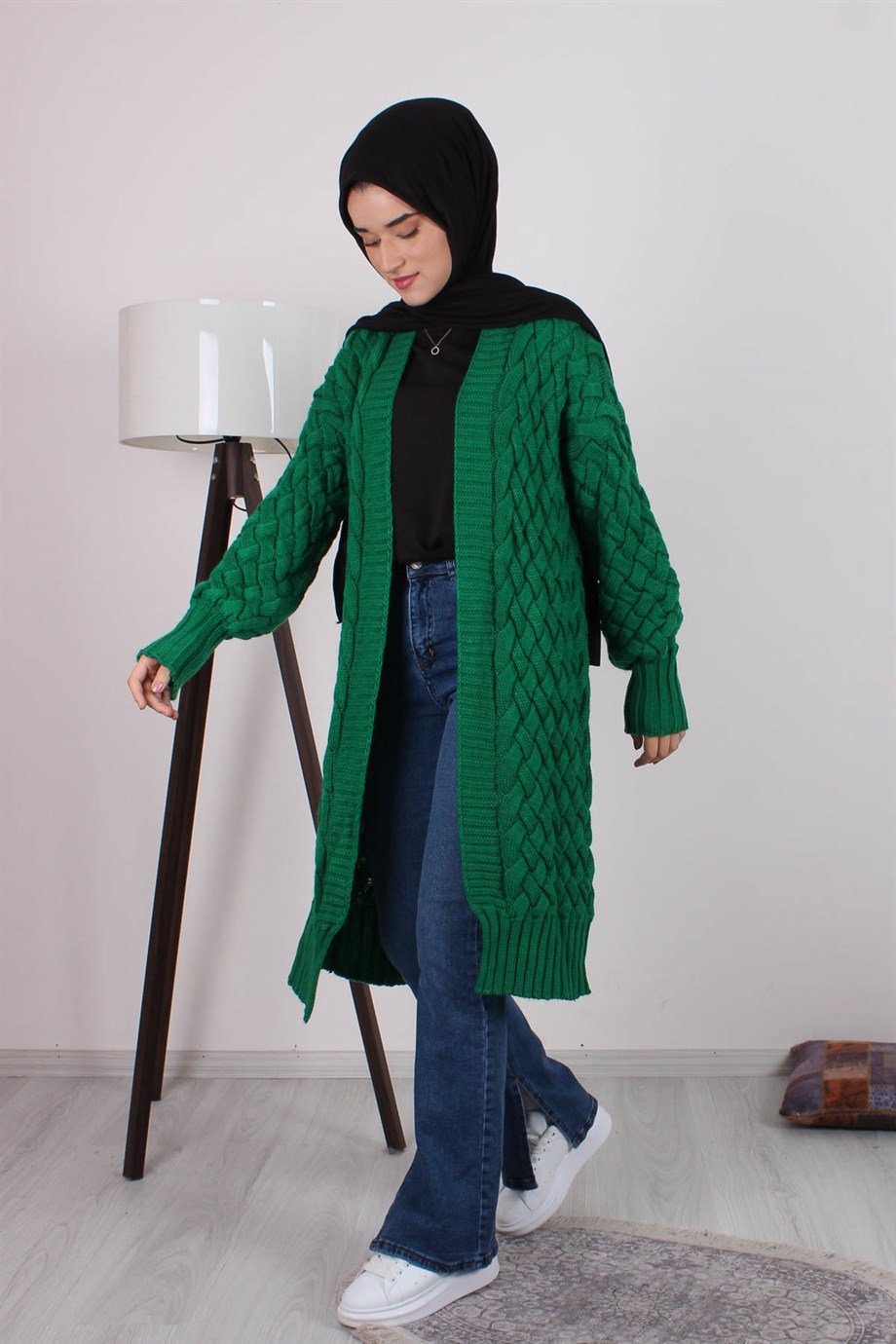 Hilal Moda Yeşil Tesettür Kazak