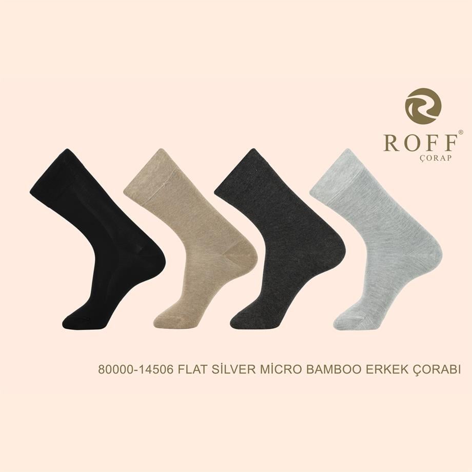 Roff 14506 Erkek Flat Silver Micro Bambu Çorap