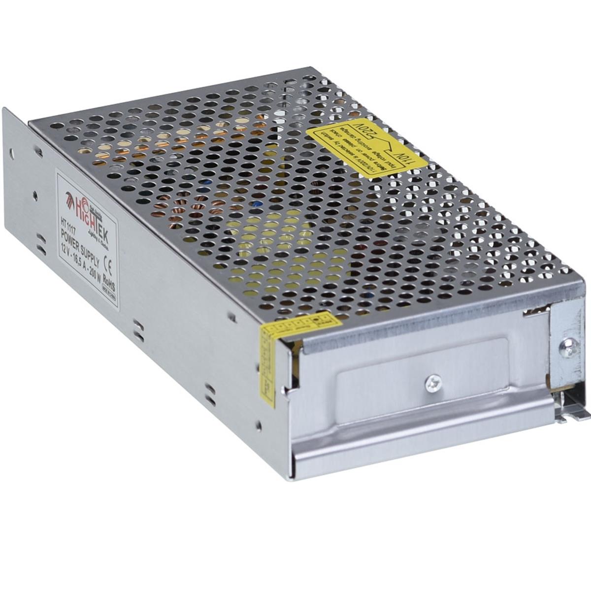 HT-1117 HİGHTEK 12V 16,5A Smps Metal Kasa Adaptör HT-1117 Metal Kasalı SMPS Adaptör