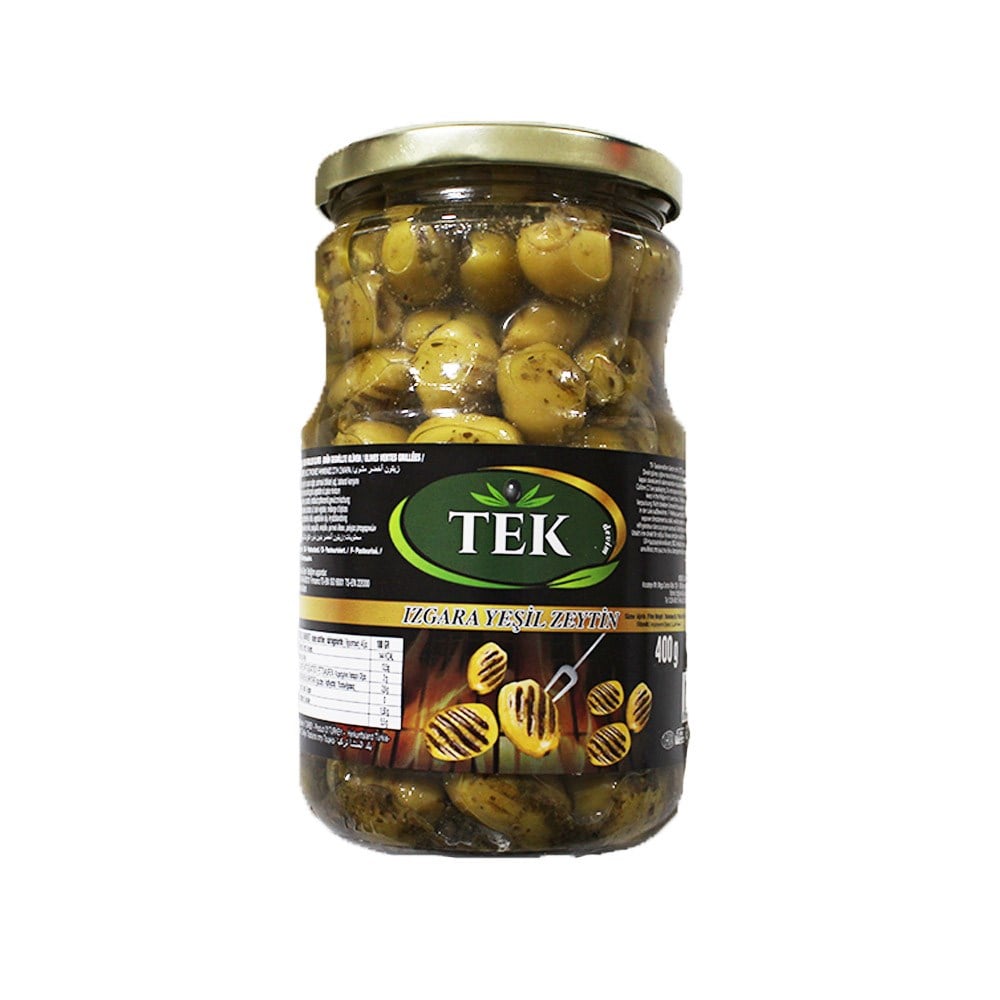 Tek Izgara Yeşil Zeytin 400Gr Cam Kavanoz