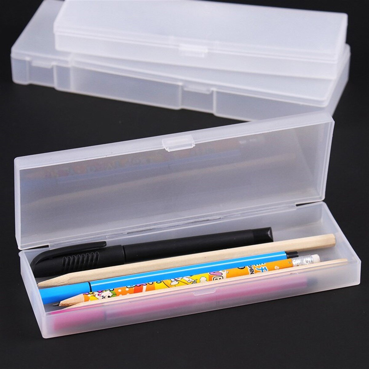 Mikro M70 Plastik Kalem Kutu - Şeffaf Buzlu