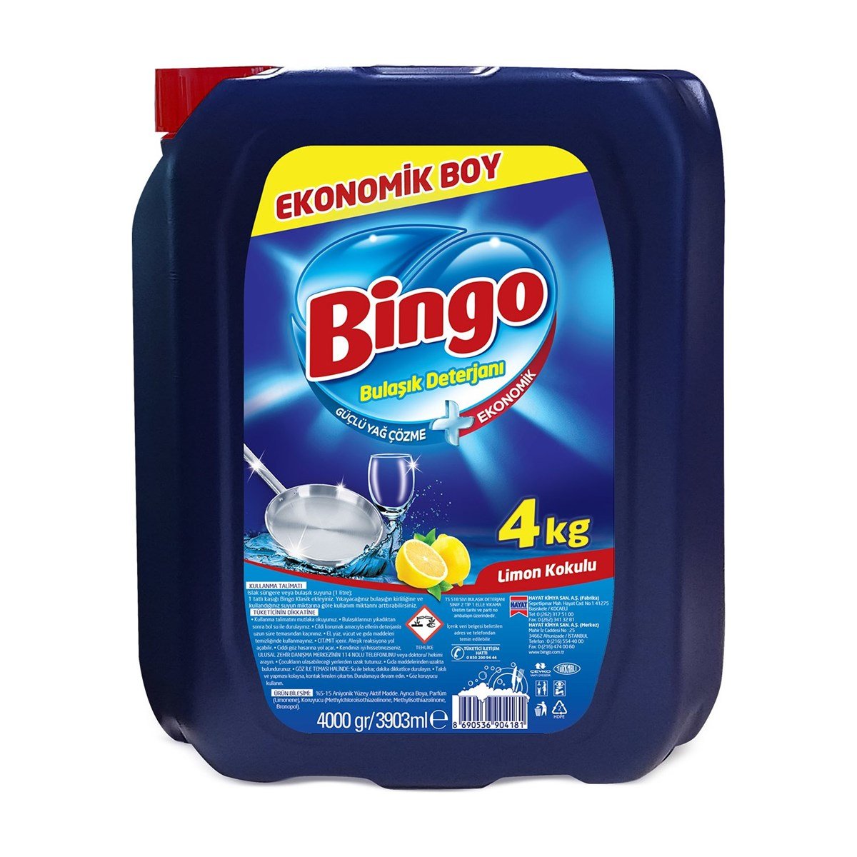 Bingo Limonlu i Sıvı Bulaşık Deterjanı (YENİ) 4 Kg
