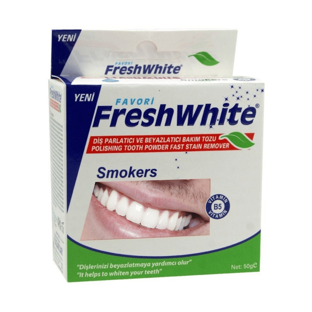 Fresh White Diş Parlatma Tozu Smokers Mentollü 50 Gr