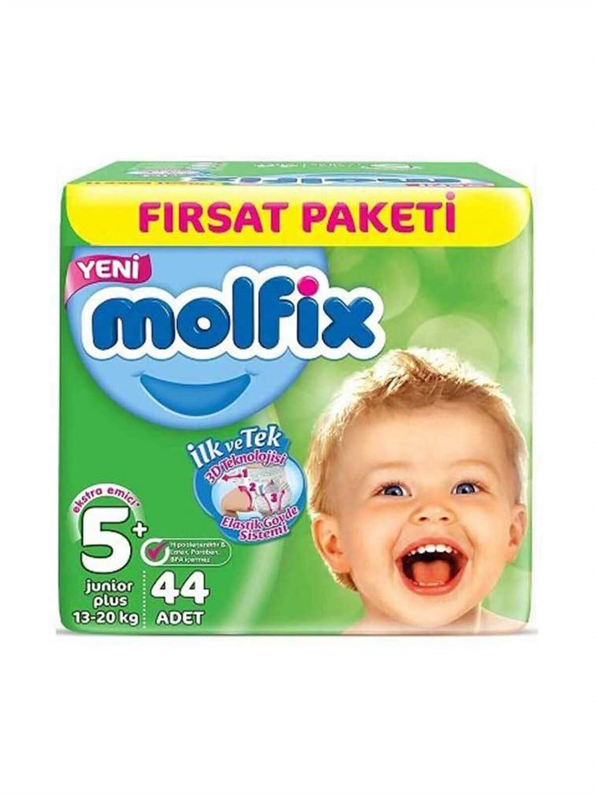 Molfix Fırsat Paketi Junior Plus 5+ Numara Bebek Bezi (44 Adet)